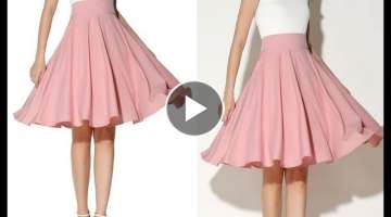 How to make High Waist Umbrella / Circle Skirt Drafting, Cutting & Stitching