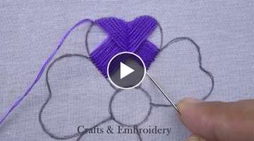 Easy Hand Embroidery - Beautiful Flower Embroidery Tutorial - Bordando Flores - Flower Stitch
