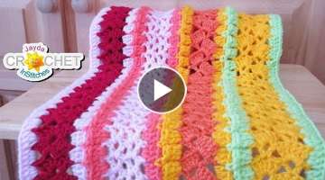 Mighty Mile-A-Minute Crochet Calendar Blanket - April 2021 - V's & Fans Stitch