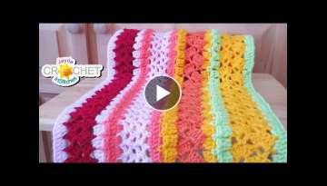 Mighty Mile-A-Minute Crochet Calendar Blanket - April 2021 - V's & Fans Stitch