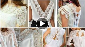 Cute crochet lace patchwork pattern casual top blouse /women fashion vintage dress design