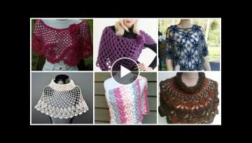 Latest stylish designers trendy hand knitting crochet shawl,ponchos designs for business women's