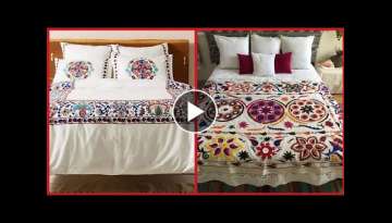 Top Class Hand Embroidered Bedsheets Collection //Embroidery Patterns For bedsheets