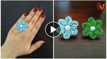 How to Make a Crochet Flower Ring / Tutorial