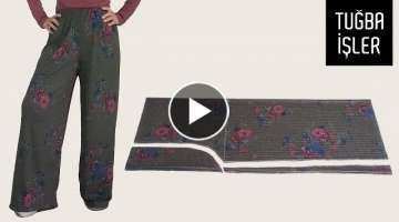 Very Easy Palazzo Trousers Cutting and Sewing | Tuğba İşler