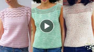 most demanding and gorgeous cotton crochet Knitted blouse And Top designs Patterns For Ladies 20...