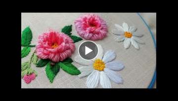 Large daisies & pattern | hand embroidery for beginners