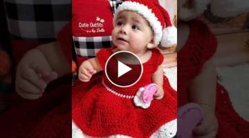 Crochet Christmas Baby Dress, Baby Girl Crochet Outfit, Crochet Dress Pattern Newborn