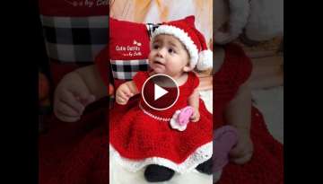 Crochet Christmas Baby Dress, Baby Girl Crochet Outfit, Crochet Dress Pattern Newborn