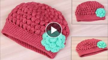 Super Easy Crochet Woolen baby Cap || Woolen crochet cap || Tutorial Easy Crochet Hat
