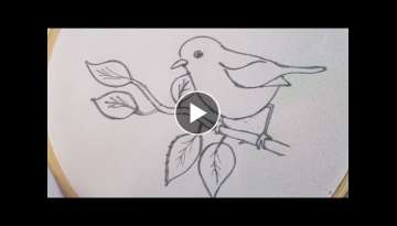 Hand embroidery design of a bird using very easy stitches l Beautiful bird hand embroidery tutori...