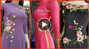 Most Beautiful And Stylish New Ribbon Embroidered Dreses Collection / Latest Ribbon Work On Dress...