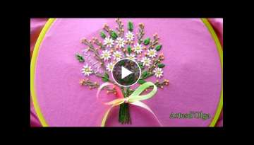 Hand Embroidery: Daisy Flower Bouquet | Bordados a mano: Bouquet de Margaritas | Artesd'Olga
