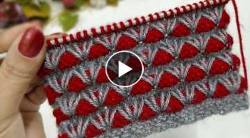 दो रंगो की आसान बुनाई, 2 Colours 3D Knitting Pattern @knittingk...