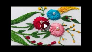 Hand Embroidery: Spider Web Stitch Turns Into Dimensional Embroidery /Flower Embroidery