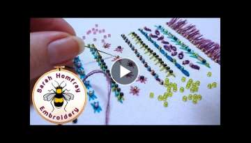 Adding sparkle and texture to your hand embroidery with beads! Bead embroidery designs tutorial