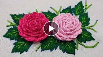 Hand Embroidery:Beautiful Ribbon RicRac Flower Embroidery,Make Amazing Flower Hand Stitch