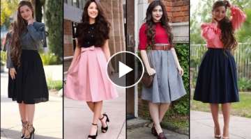 Top And Short Skirt Dress Set || Knee Length Skirt Outfit Ideas || Short Skirt Dress Style