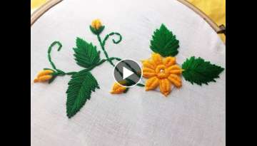 Hand Embroidery Bullion knot stitch design | Bullion knot flower design