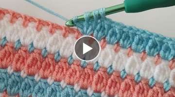 Super Easy crochet baby blanket pattern for beginners ~ Trends 3D Crochet Blanket Knitting Patter...