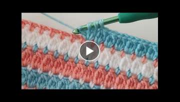 Super Easy crochet baby blanket pattern for beginners ~ Trends 3D Crochet Blanket Knitting Patter...