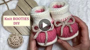 Knitting Baby Booties | DIY | Knit BOOTIES | How to knit baby booties