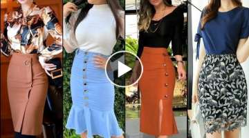 .Top 50 Attractive & Fabulous Office Wear High Waisted Pencil Skirt Outfits Ideas For Business Wo...