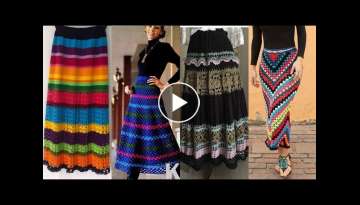 Stunning crochet Festive Strip skirt designs