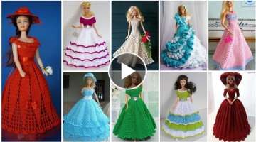 Most Beautiful Hand Knitted Crochet Dolls Maxi Dresses Designs Patterns