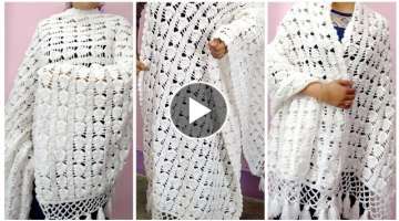 Beautiful crochet shawl pattern/2020 की शुरूआत इस सुंदर shawl क�...