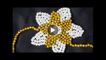 Embroidery Beads Flower by Hand | DIY Stitching Ideas | HandiWorks#112