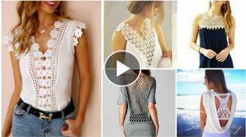 Cute crochet doily lace patchwork pattern casual top blouse/women fashion vintage dress design