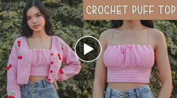 Crochet Puff Top Tutorial | DIY Crochet Crop Top | Chenda DIY