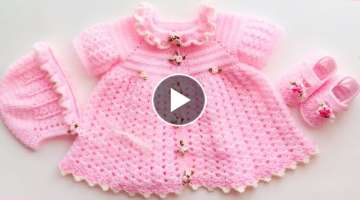 Crochet Baby Dress - EASY- How to crochet - Left handed version