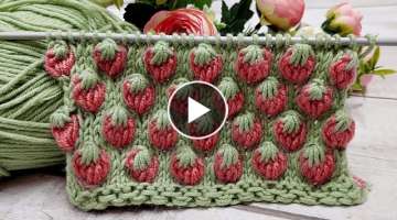 अब स्ट्रॉबेरी ???? बुनाई, Strawberry Stitch Knitting Pattern fo...