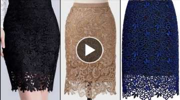 Gorgeous And Elegant Lace Pencil Skirts Design //Latest Lace Skirts Design For Office Wear
