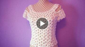 Crochet blouse for women MAJOVEL CROCHET