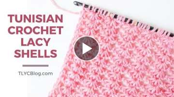Pretty Crochet! Learn the Tunisian Crochet Lacy Shells Stitch *VIDEO TUTORIAL + EASY PATTERN*