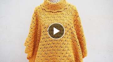 Poncho o capa de mujer a crochet MAJOVEL muy fácil y rápido #crochet #ganchillo #fácil