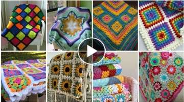 Most demanding crochet granny square & multi pattern blankets colourful designs every purposes id...