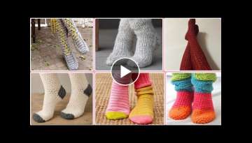 Latest Trendy Crochet socks Design Ideas for winter - Handknitted Socks pattern Ideas