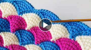 ????wonderful????????three dimensional tunisian knit blanket / crochet blanket / knitting bag pat...