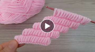 Super Easy Knitting Crochet / Tunisian crochet knitting / tığ işi çok güzel orgu bandana ör...