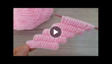 Super Easy Knitting Crochet / Tunisian crochet knitting / tığ işi çok güzel orgu bandana ör...