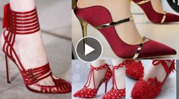 Ladies Red shoes Ideas/trendy/fancy/stylish/luxury and elegand designed heel&flate sandels & shoe...