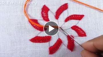 How To Sew Flower, Learn To Sew Work, Hand Embroidery Flower Sewing Tutorial By SR Embroidery