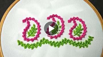 Hand Embroidery | Border Embroidery | Mango Design Border Embroidery |Bead Stitch Border Embroide...