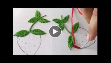 Hand Embroidery for Strawberry???? Design Stitch | How to strawberry???? Design Embroidery tutori...