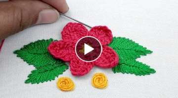 hand embroidery Brazilian Buttonhole stitch flower design