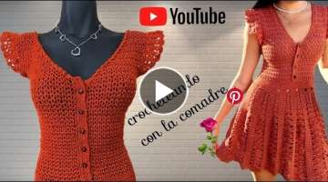 Tutorial Vestido ✨Primavera-Verano✨ a crochet parte#1 crocheteando con la comadre